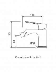 Grifería bidé cromo - BASS de Lluvibath 2