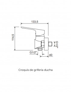 Grifería ducha cromo - BASS de Lluvibath 2