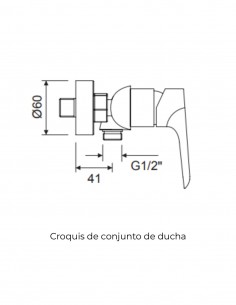 Grifería ducha cromo - DANN de Lluvibath 2