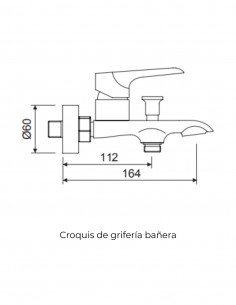 Grifería bañera cromo - DANN de Lluvibath 2