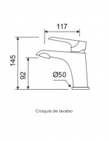 Croquis Grifería lavabo blanco - DANN de Lluvibath