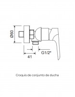 Croquis Grifería ducha blanco - DANN de Lluvibath
