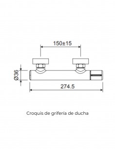 Grifería ducha - cromo TÍVOLI de Lluvibath 2