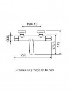 Grifería bañera - cromo TÍVOLI de Lluvibath 2