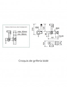 Grifo bidé empotrado - cromo POP de Lluvibath 2
