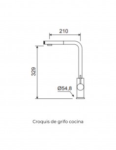 Grifo de cocina monomando - cromo BAIKAL de Lluvibath 2