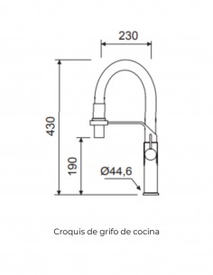 Grifo de cocina monomando - cromo ARAL de Lluvibath 2