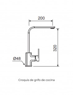 Grifo de cocina monomando - negro TURKANA de Lluvibath 2