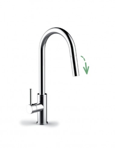 Grifo de cocina monomando extraíble - cromo BASS de Lluvibath