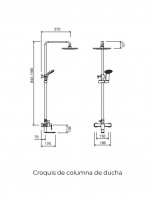 Croquis Columna de ducha grifería - cromo LIRA de Lluvibath
