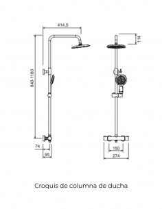 Columna de ducha grifería - cromo CAROLA I de Lluvibath 2