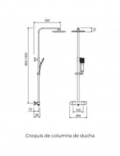 Columna de ducha grifería - cromo NASSAU de Lluvibath 2