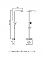Croquis Columna de ducha grifería - cromo NASSAU de Lluvibath
