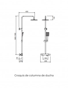 Columna de ducha grifería - cromo NIZA de Lluvibath 2