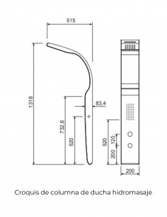 Columna de ducha hidromasaje - blanco HELEN de Lluvibath 2