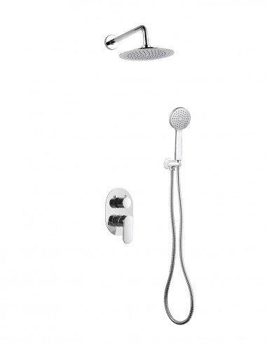 Conjunto de ducha empotrado - cromo redondo NOTI de Lluvibath