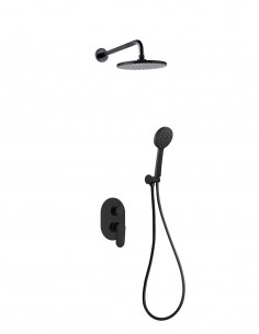 Conjunto de ducha empotrado - negro redondo NOTI de Lluvibath