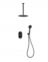 Conjunto de ducha empotrado - negro ZEUS techo de Lluvibath