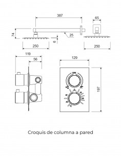 Conjunto de ducha empotrado - cromo ARTEMIS pared de Lluvibath 2