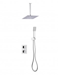 Conjunto de ducha empotrado - cromo ARTEMIS techo de Lluvibath