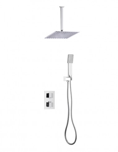 Conjunto de ducha empotrado - cromo ARTEMIS techo de Lluvibath