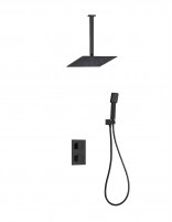 Conjunto de ducha empotrado - negro ARTEMIS techo de Lluvibath