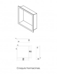 Hornacina cuadrada negra modelo ATLANTIC de Medimex 2