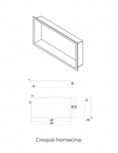 Hornacina rectangular black gun metal modelo PACIFIC de Medimex 2