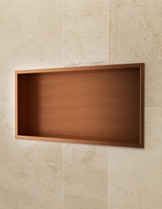 Hornacina rectangular oro rosa cepillado modelo PACIFIC de Medimex
