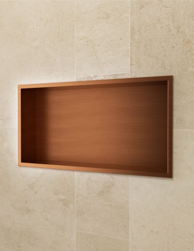 Hornacina rectangular oro rosa cepillado modelo PACIFIC de Medimex