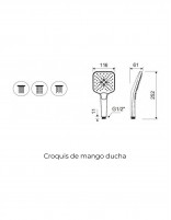 Croquis Mango de ducha - oro cepillado YANET de Lluvibath