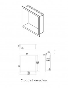 Hornacina cuadrada LED negro modelo INDIC de Medimex 2