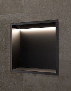 Hornacina cuadrada LED negro modelo INDIC de Medimex