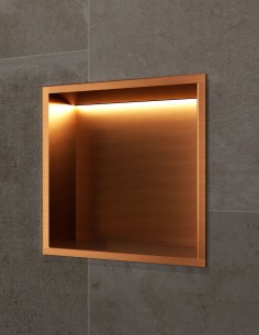 Hornacina cuadrada LED oro rosa modelo INDIC de Medimex