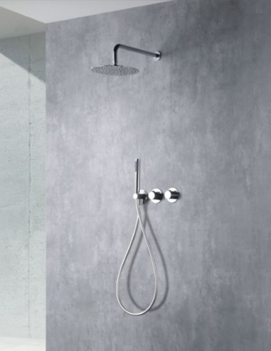 Conjunto ducha empotrado cromo termostática  modelo ASSEN de Imex ambiente