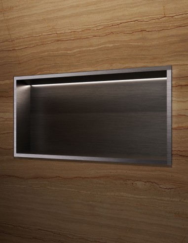 Hornacina rectangular LED black gun metal modelo OCEANIC de Medimex