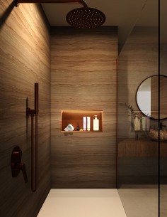 Hornacina rectangular LED oro rosa modelo OCEANIC de Medimex 2