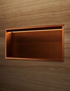 Hornacina rectangular LED oro rosa modelo OCEANIC de Medimex