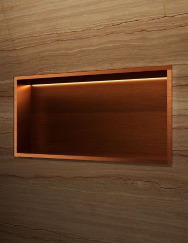 Hornacina rectangular LED oro rosa modelo OCEANIC de Medimex