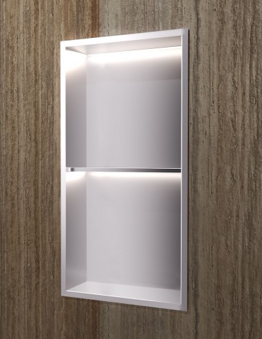 Hornacina doble LED modelo MARSHALL níquel de Medimex