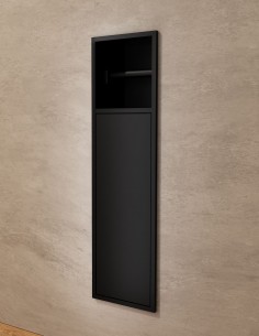 Hornacina portarrollos y escobillero negra modelo EGEAN de Medimex 2