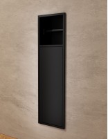 Hornacina portarrollos y escobillero negra