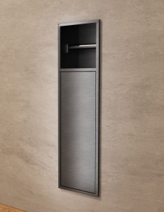 Hornacina portarrollos y escobillero black gun metal modelo EGEAN de Medimex 2