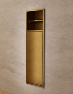 Hornacina portarrollos y escobillero oro modelo EGEAN de Medimex 2