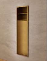 Hornacina portarrollos y escobillero oro