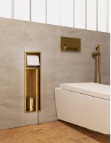 Hornacina portarrollos y escobillero oro modelo EGEAN de Medimex