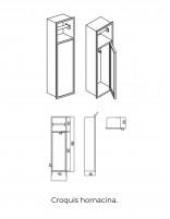 Hornacina portarrollos y escobillero croquis