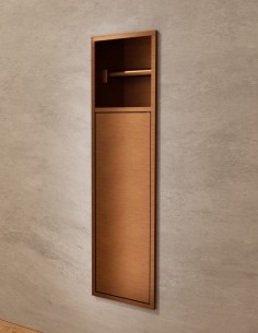 Hornacina portarrollos y escobillero oro rosa modelo EGEAN de Medimex 2