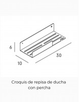 Croquis Repisa de ducha con percha - bronce de Manillons Torrent