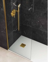 Plato ducha ligero rejilla color dorada